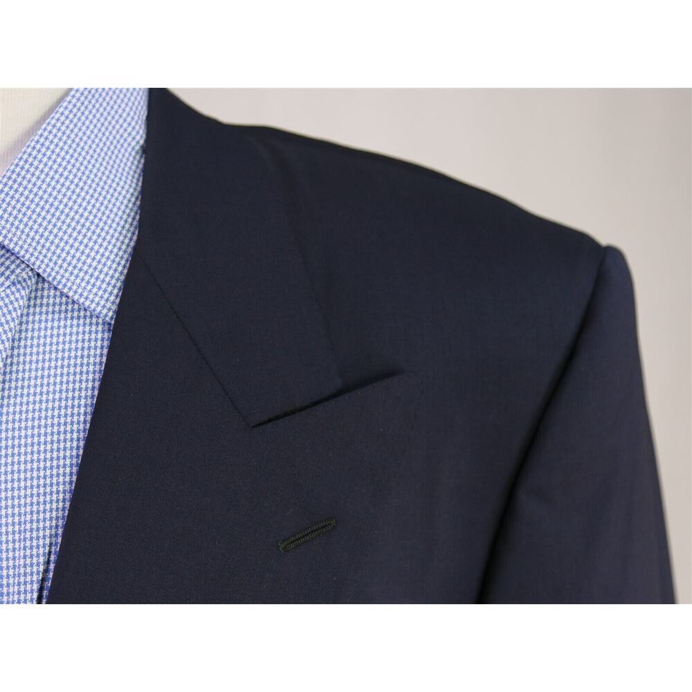 Ravazzolo Navy Blue w/ Gold Metal Buttons Double Breasted Wool Blazer Jacket 40R - Picture 4 of 9